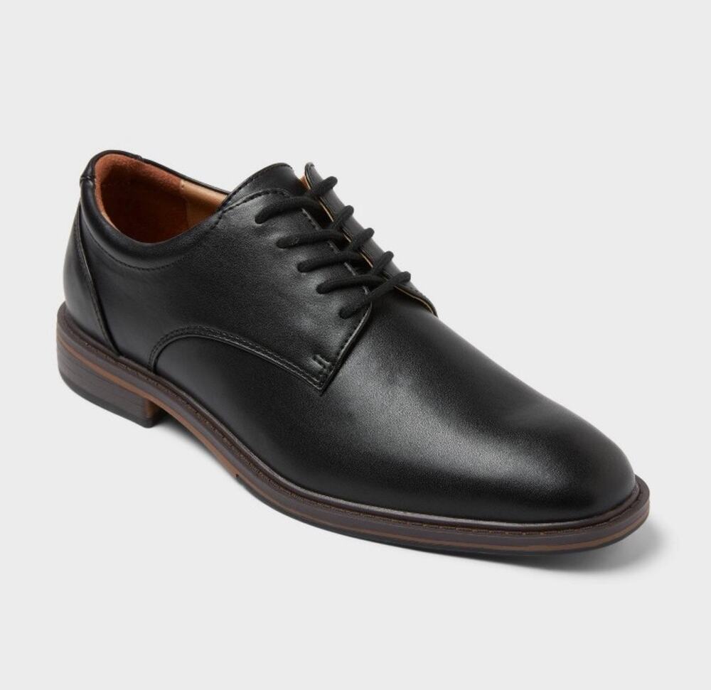 Goodfellow Leo Oxford Dress Shoes Men 9W Black Wide Memory Foam Comfort